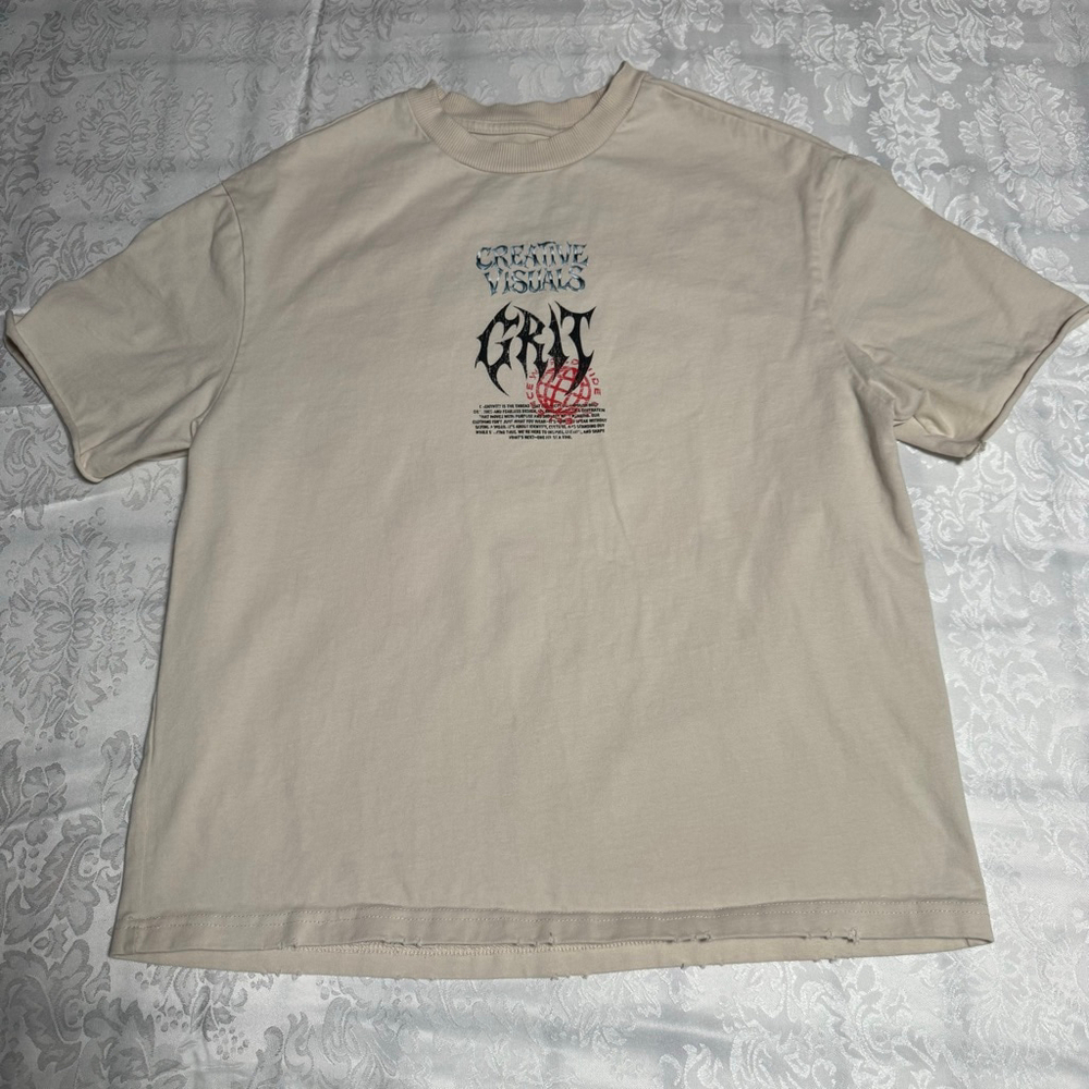 CVLA Creative Visuals Tee S Beige Black Graphic #111